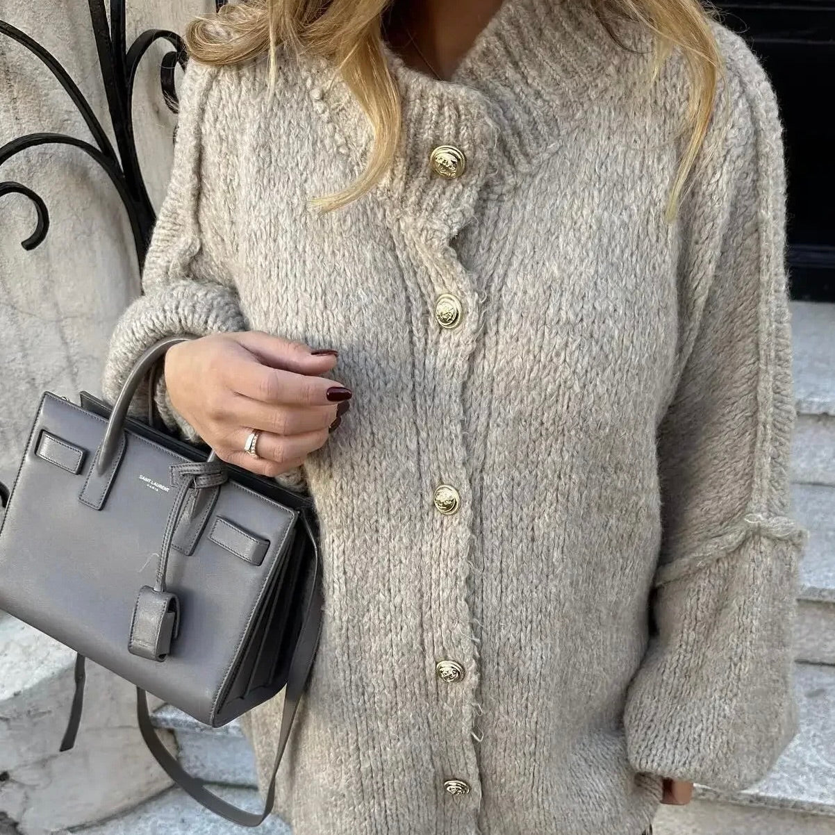 O-neck Cardigan Sweater