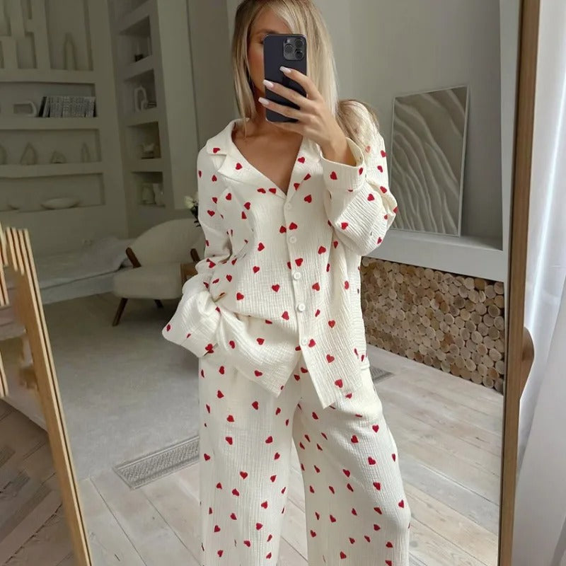 Love Print Cotton Pajamas