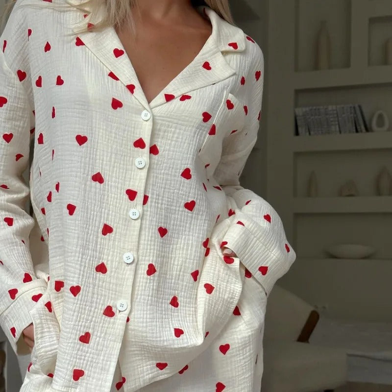 Love Print Cotton Pajamas