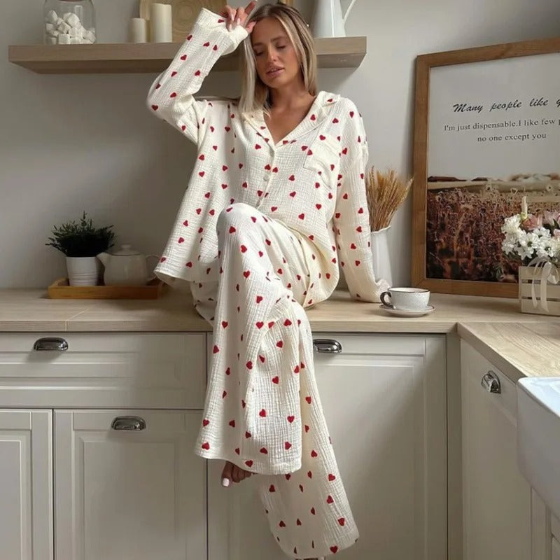 Love Print Cotton Pajamas