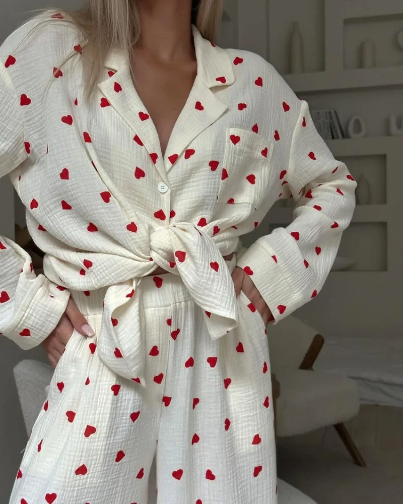 Love Print Cotton Pajamas