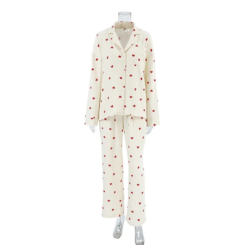 Love Print Cotton Pajamas